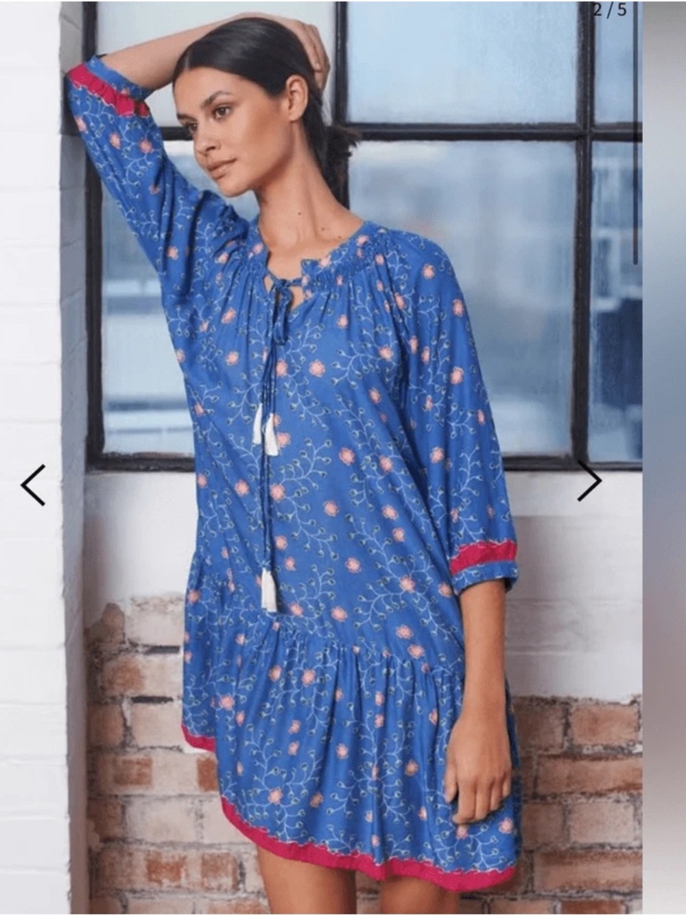 NEW Natalie Martin Maggie Dress Pinwheel Denim Blue Size Medium
